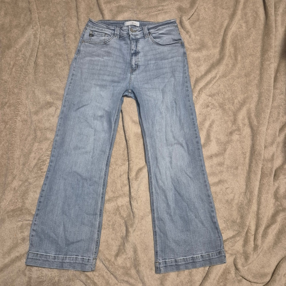 KanCan Women Light Wash Wide Leg Jeans Size 12 High Rise FL1798GT-2-SF